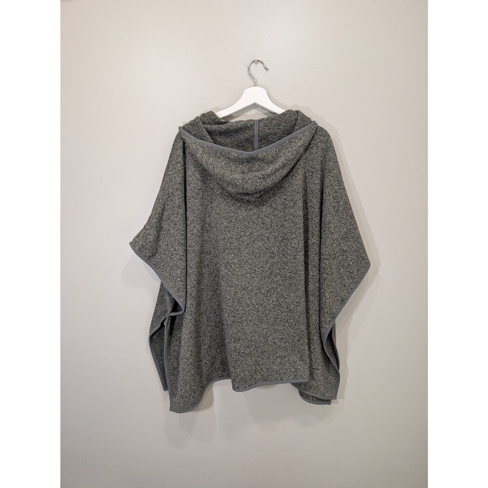 Eddie Bauer Heathered Gray Hooded Poncho Cape - Picture 5 of 10